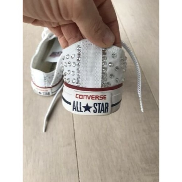 Converse All Star sneakers unisex women 7.5  white Swarovski crystals Shoes - Picture 4 of 7